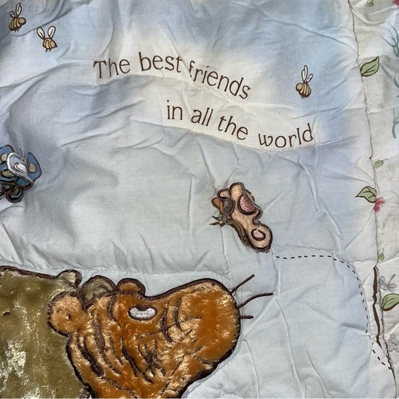 Vintage Winnie The Pooh Friends 3D Calliope Crib Quilt Comforter Tigger Piglet - Picture 2 of 8